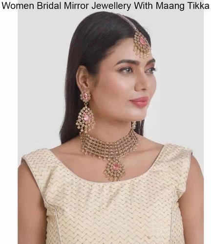 Bridal Wear Jewellery With Maang Tikka, Occasion : Wedding