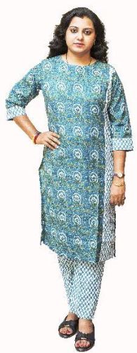 Printed Cotton Kurti Set, Supply Type : 3/4