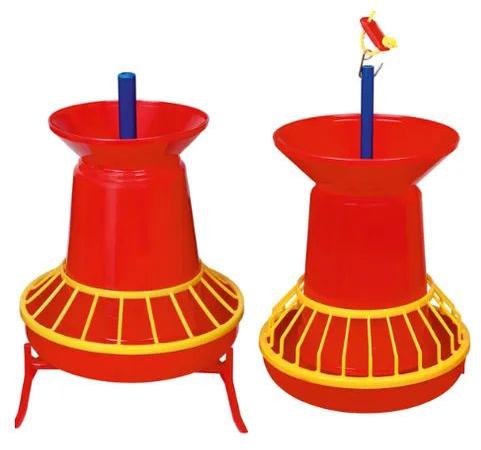Manual HDPE 8Kg Poultry Feeder, Color : Red