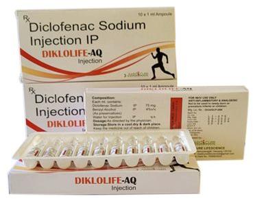 Diklolife-AQ Injection, Packaging Type : Glass Bottle