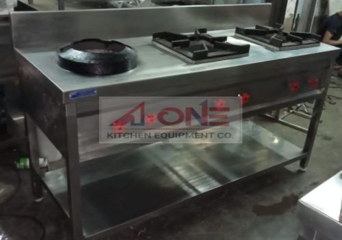 Rectangular Stainless Steel Polished Three Burner Gas Stove, For Canteen Use, Ignition Type : Manual