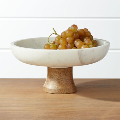 Wooden & Marble Fruit Bowl, Size : Standard