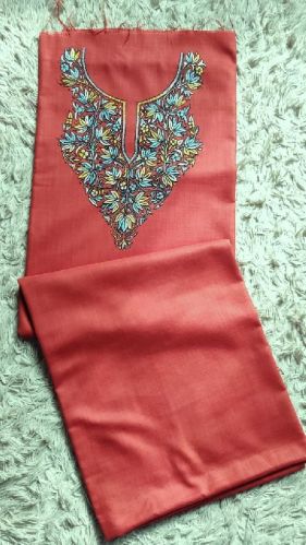 Harf Weaving Semi Collar Cotton Suit -Handwork, Occasion : Casual Wear