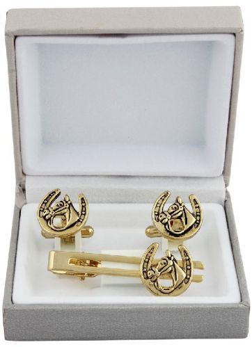 Metal Horse Gold Cufflinks