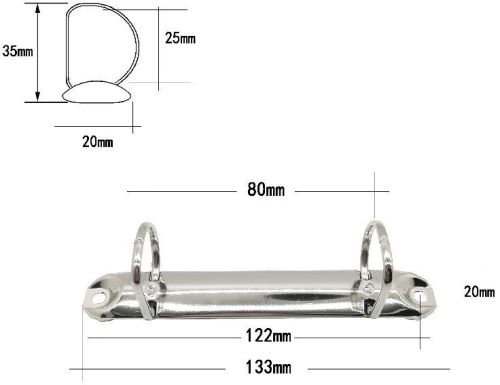 2D Ring Binder Clip 25mm, For Holding Papers, Color : Silver