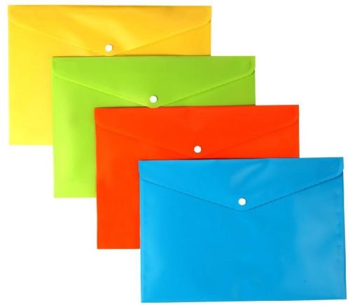 My Clear Bag Opaque Plain Coloured Button Folder With Window