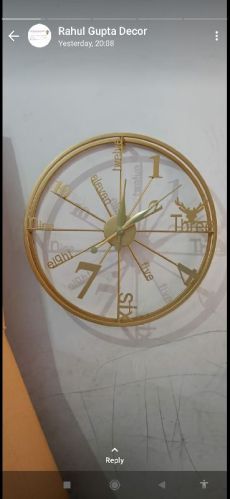 Iron Wall Clock, Glass Type : Mineral