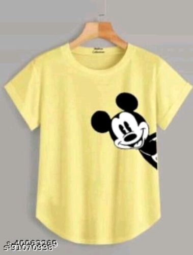 Round Neck Cotton T-shirts, For Home, Technics : Machine Made