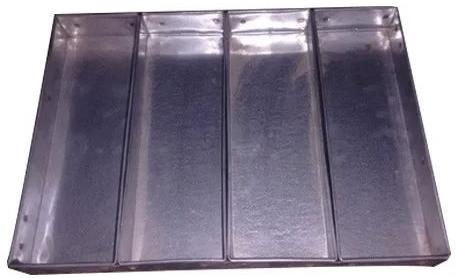 Rectangular Stainless Steel 4 Pocket Rusk Mould, For Bakery