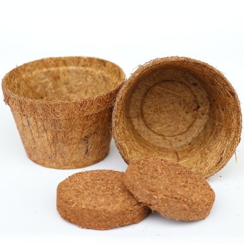 Round Coir Pots, For Growing Plants, Feature : Bio-degradeable