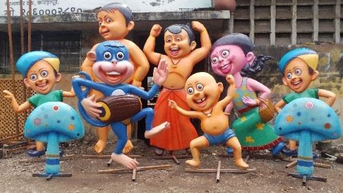 FRP Chota Bheem Statue Set, Size : Multisize