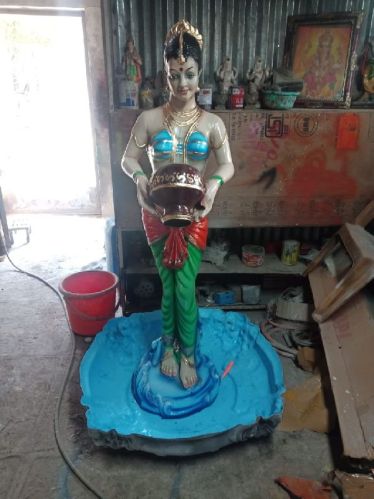 Polished Printed FRP Water Lady Statue, Size : 4feet