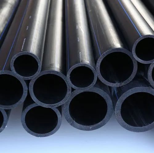 Round Polished HDPE Plain Pipe, For Potable Water, Length : 4000-5000mm