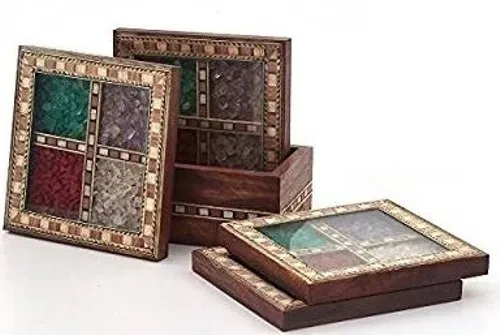 Square Polished Tea Coaster, For Decoration Use, Hotel Use, Restaurant Use, Tableware, Size : 5x5cm