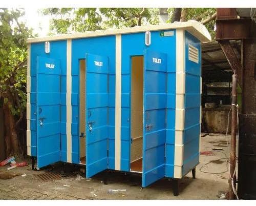 KBS FRP Mobile Toilet, For Construction Sites, Color : Blue