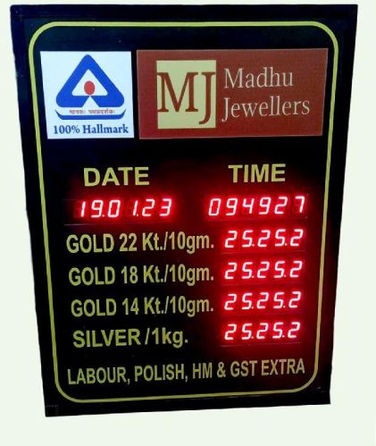 Jwellers Gold Rate Display