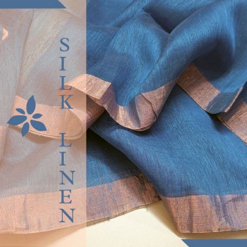 Silk Linen Saree, For Anti-Wrinkle, Occasion : Casual Wear