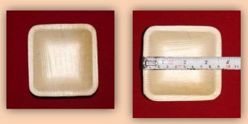 SB 35 Areca Leaf Square Bowls, Size : 3.5 Inch
