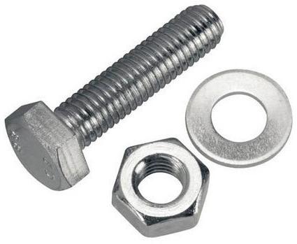 Grey Polished Stainless Steel Nut Bolts, For Fittings, Feature : Corrosion Resistance, Dimensional