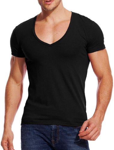 Cotton Mens V Neck T-Shirt, Occasion : Casual Wear
