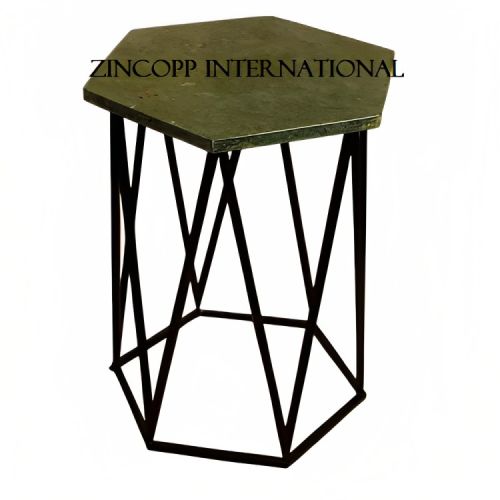 Hexagon Polished Iron Marble Table, For Parlour, Hotel, Home, Feature : Good Quality