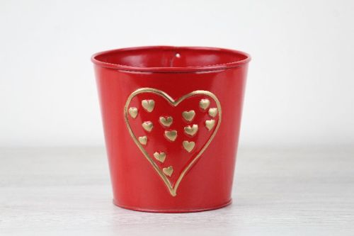 Iron Printed Power Coated Heart Shape Planter, Portable Style : Wall Hanging