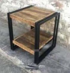 Square Wooden DI-0402 Bedside Table, For Hotel, Home, Size : 14x14x18 Inch