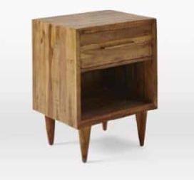 Square Wooden DI-0409 Bedside Table, For Hotel, Home, Pattern : Plain