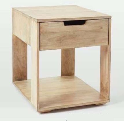 Square Wooden DI-0416 Bedside Table, For Hotel, Home, Pattern : Plain