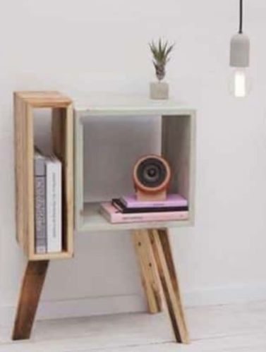 Rectangular Wooden DI-0417 Bedside Table, For Hotel, Home, Pattern : Plain