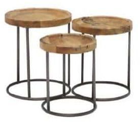 Polished Plain DI-0701 Nesting Table Set, Shape : Round