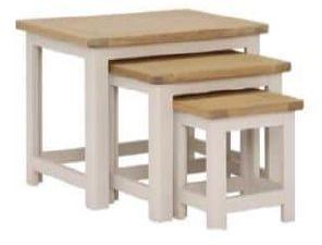 Rectangular Polished Wooden DI-0706 Nesting Table Set, Pattern : Plain