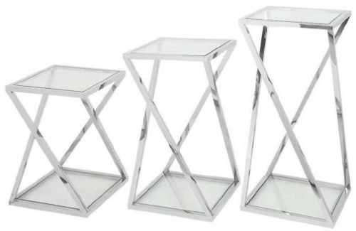 Polished Plain DI-0711 Nesting Table Set, Shape : Rectangular