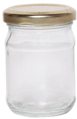 Round 100 ML SALSA GLASS JAR, For Food Storage, Cap Material : Metal