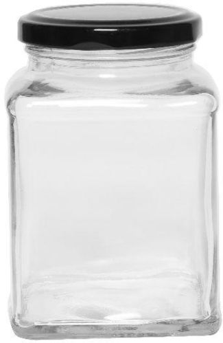 SQUARE 400 ML ITC GLASS JAR, For Packing Jam, Pattern : Plain