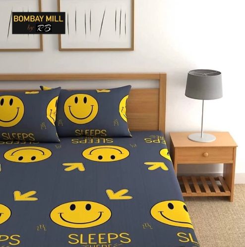 SBF GLACE COTTON Bedsheet, For Home, Pattern : Printed