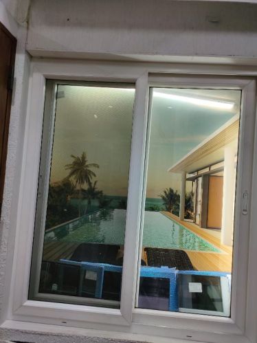 Polished White UPVC Sliding Window