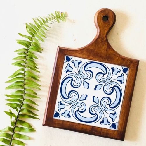 Square Polished Wooden Serving Platter, For Home, Hotel Etc., Size : 7.5x7.5 Inch