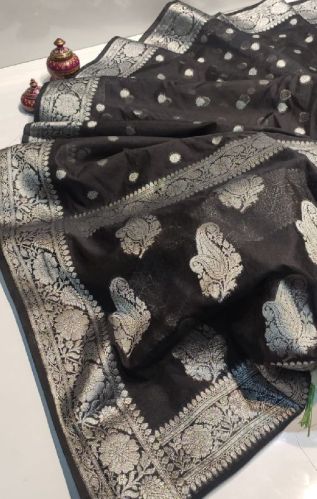 Printed Banarasi Party Wear Saree, Color : Multicolor