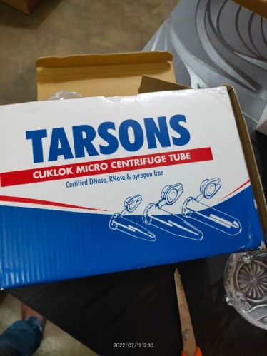 Cliklok Microcentrifuge Tube, For Storing Liquid, Cap Type : Flip Cap