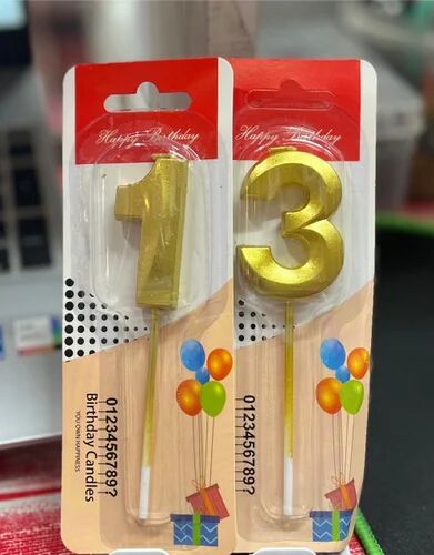 Multicolour Birthday Number Candles, Dimension : 3 Inch