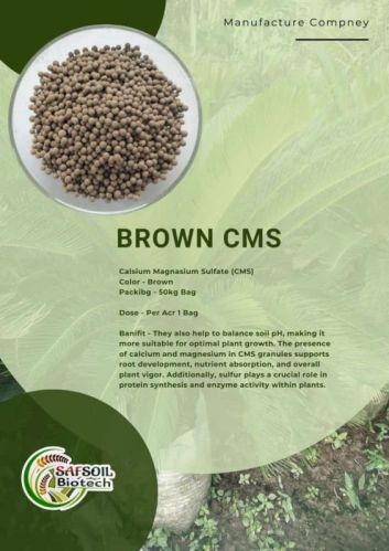 Brown Calcium Magnesium Sulphur Granules, For Agriculture, Grade Standard : Bio Tech Grade