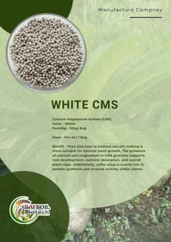 White Calcium Magnesium Sulphur Granules, For Agriculture, Grade Standard : Bio Tech Grade