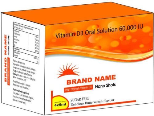 Vitamin D3 Oral Solution 60,000 IU, Packaging Type : Plastic Bottle