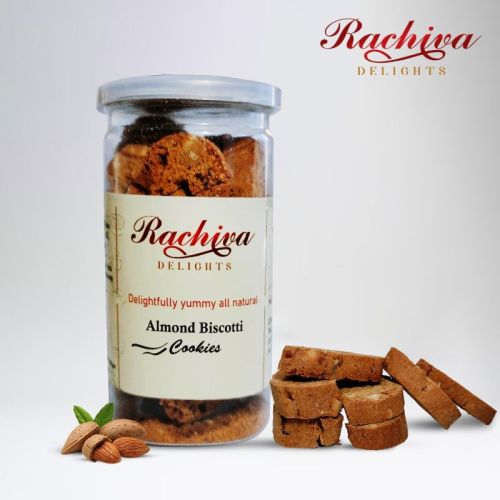 Light Brown Crunchy Almond Biscotti Cookie, For Eating, Taste : Sweet