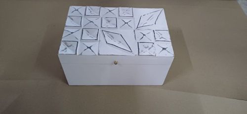 White Printed Cardboard Wooden Storage Boxes