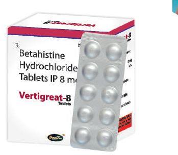 Vertigreat 8mg Tablet, Purity : 99.9%