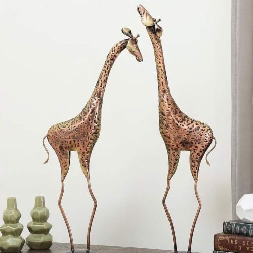 Polished Metal Standing Giraffe Statue, For Office Decor, Home Decor, Feature : Stylish, Fine Finishing