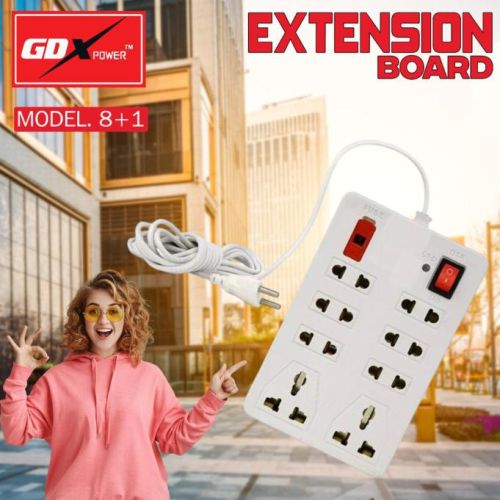 White GDXpower 220V Eelectric 50hz 8+1 Power Extension Board