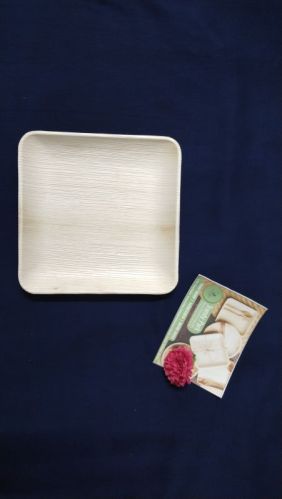Creamy Rectangular 8 Inch Square Areca Plate
